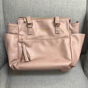 White Elm Blush Pink Baby Bag with Tassel